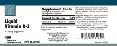 LIQUID VITAMIN D-3 - 30ml - INGREDIENTS