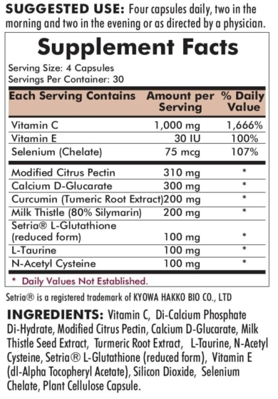 Toxicity Control - 120 capsules - ingredients