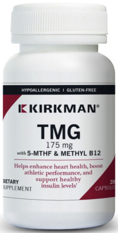 TMG 175 mg with 5-MTHF & B12 - Hypoallergenic - 200 capsules
